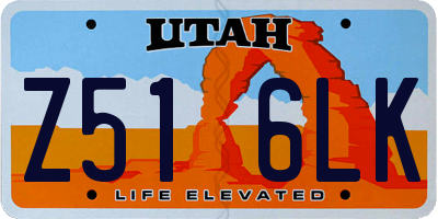 UT license plate Z516LK