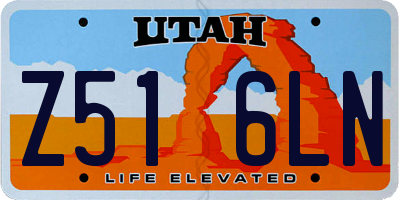UT license plate Z516LN