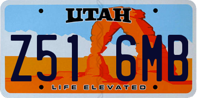 UT license plate Z516MB