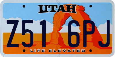 UT license plate Z516PJ