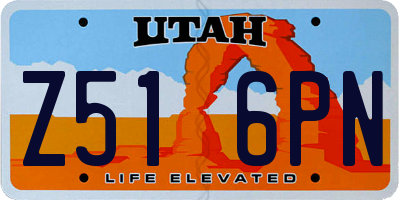 UT license plate Z516PN