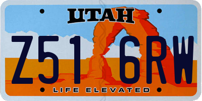 UT license plate Z516RW
