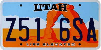 UT license plate Z516SA