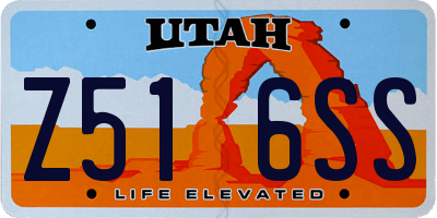 UT license plate Z516SS