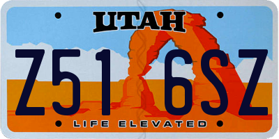 UT license plate Z516SZ