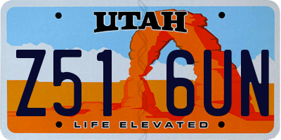 UT license plate Z516UN