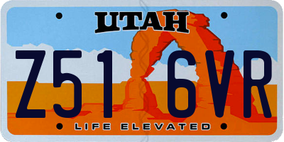UT license plate Z516VR