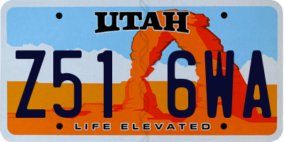 UT license plate Z516WA