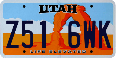UT license plate Z516WK