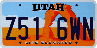 UT license plate Z516WN