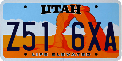 UT license plate Z516XA