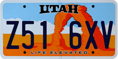 UT license plate Z516XV