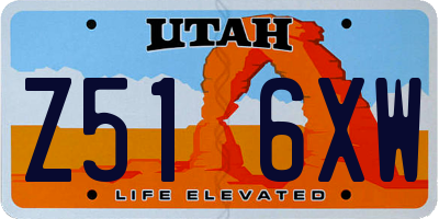 UT license plate Z516XW