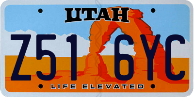 UT license plate Z516YC