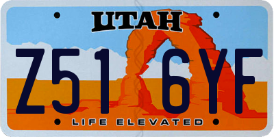 UT license plate Z516YF