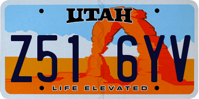 UT license plate Z516YV
