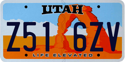 UT license plate Z516ZV