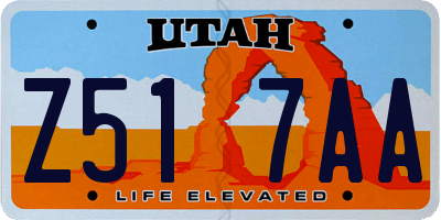 UT license plate Z517AA