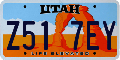 UT license plate Z517EY