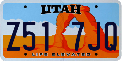 UT license plate Z517JQ