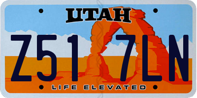 UT license plate Z517LN