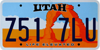 UT license plate Z517LU