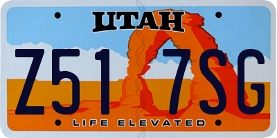 UT license plate Z517SG