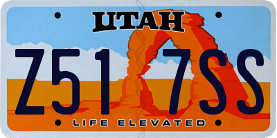 UT license plate Z517SS