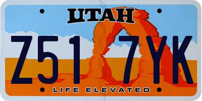 UT license plate Z517YK