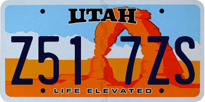 UT license plate Z517ZS
