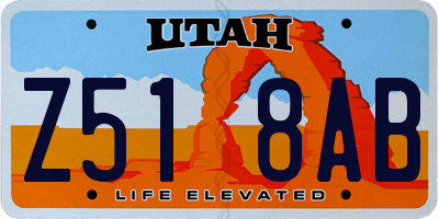 UT license plate Z518AB