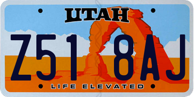 UT license plate Z518AJ