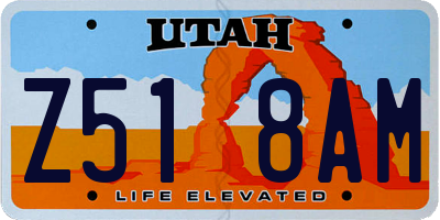 UT license plate Z518AM