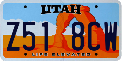 UT license plate Z518CW