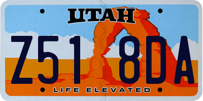 UT license plate Z518DA