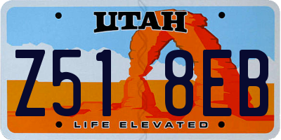UT license plate Z518EB