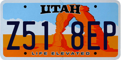 UT license plate Z518EP
