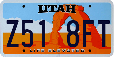 UT license plate Z518FT