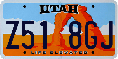 UT license plate Z518GJ
