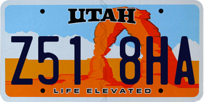 UT license plate Z518HA