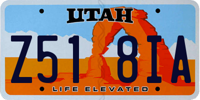 UT license plate Z518IA