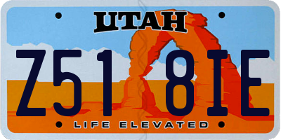 UT license plate Z518IE