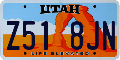 UT license plate Z518JN