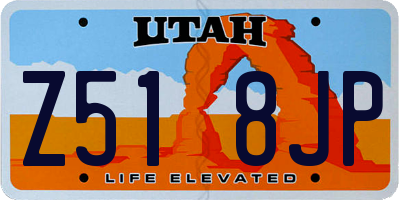 UT license plate Z518JP