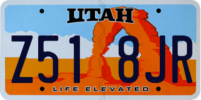 UT license plate Z518JR