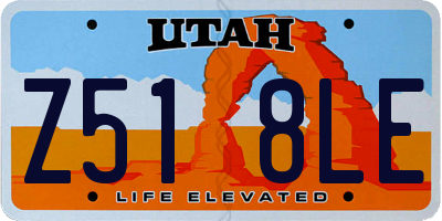 UT license plate Z518LE