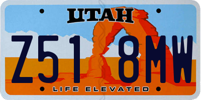 UT license plate Z518MW