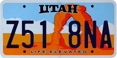 UT license plate Z518NA