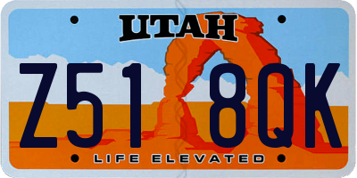 UT license plate Z518QK