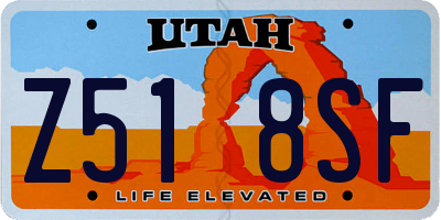 UT license plate Z518SF